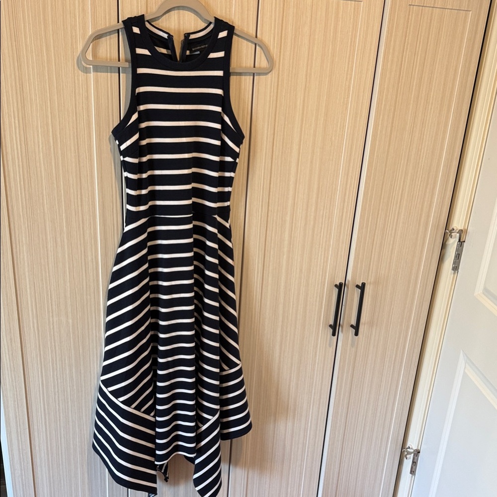 Banana Republic Black and White Striped Sleeveless A-Line Dress size 0